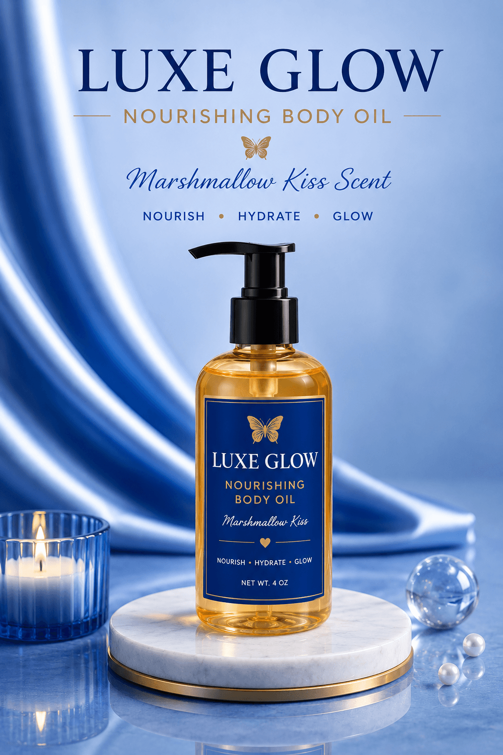 Luxe Glow Nourishing Body Oil - Marshmallow Scent
