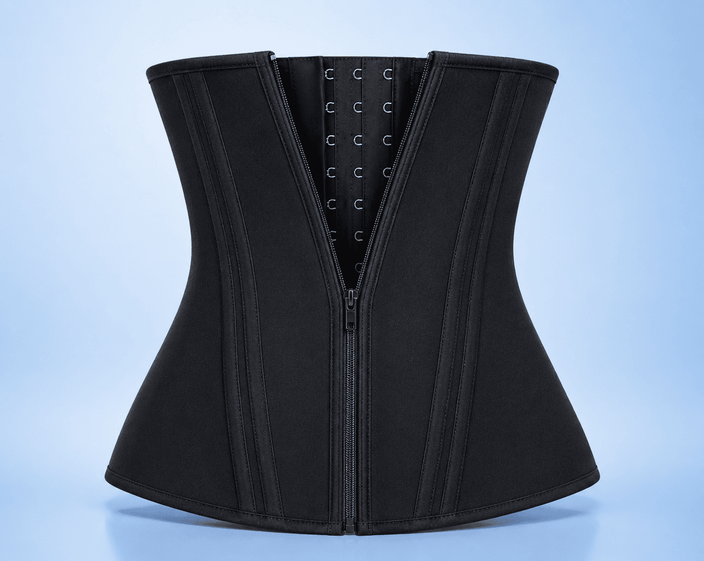 Adjustable Compression Waist Cincher with External Zipper and Internal Snap Design